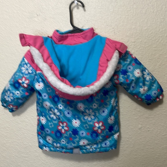 Rugged Bear Girls Blue Floral Winter Jacket. Very Good Condition. Size 24M. - Picture 8 of 16